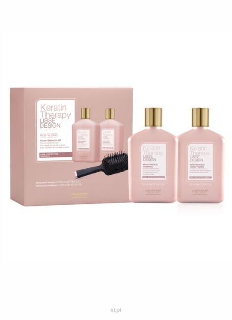 Alfaparf Keratin Therapy Lisse Design, zestaw szampon i odżywka +szczotka GRATIS