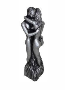 Bartek Candles Świeca Zakochana Para Przytulająca się - Srebrna 25 cm