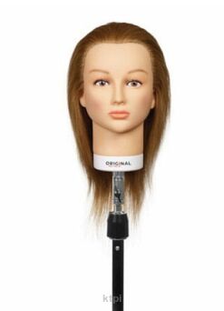 Sibel Główka fryzjerska treningowa Włosy naturalne brązowe 30cm