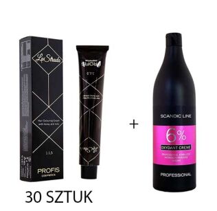 Profis Lastrada Farba Z Miodem i Mlekiem 30 sztuk + Scandic Oxydant 6% + paleta kolorów GRATIS