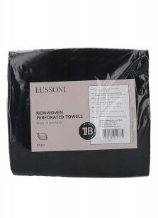 LUSSONI Ręczniki z włókniny perforowanej Czarne 70 cm x 50cm 50 szt