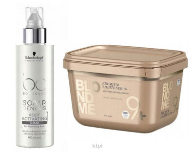 Schwarzkopf BlondMe Rozjaśniacz 9+ 450g + Activator Tonik P. Wypadaniu 100
