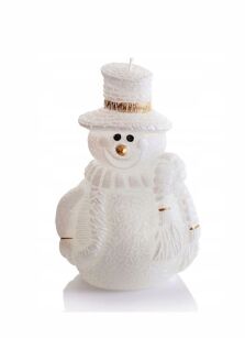 Bartek Candles Świeca Dekoracyjna Bałwanek Złoty 12,5 cm