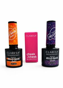 CLARESA Zestaw 3w1 Jello Base Amber Violet + Róż lub Rozświetlacz