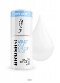 BRUSH UP! Mleczny top hybrydowy do paznokci Milky Coat On Top 5 ml
