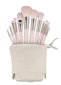 ILU Basic Zestaw pędzli do makijażu 12 sztuk + etui Różowy