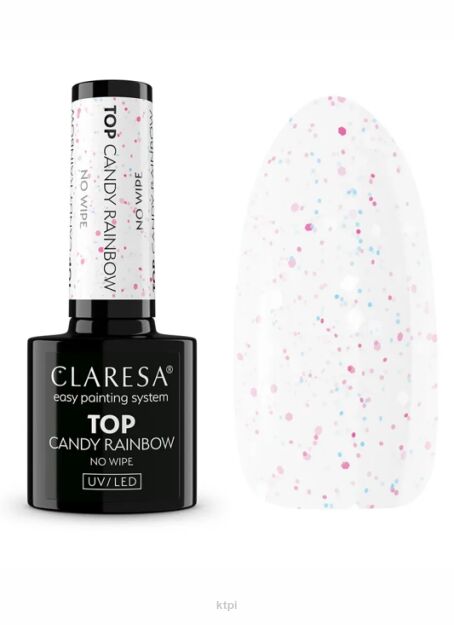 Claresa Top No Wipe Lakier Hybrydowy Do Paznokci Candy Rainbow 5g