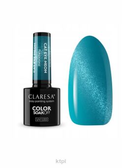 Claresa Lakier Hybrydowy Cat Eye Neon Turquoise 5 g