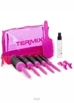 Termix Zestaw Różowy, Kosmetyczka, Szczotki i Klipsy