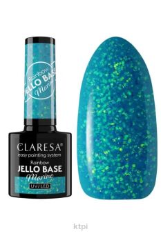 CLARESA Rainbow Jello baza hybrydowa kolor marine z kawałkami folii 5 g