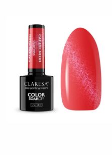 Claresa Lakier Hybrydowy Cat Eye Neon Light Pink 5 g