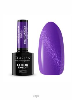 Claresa Lakier Hybrydowy Cat Eye Neon Purple 5 g