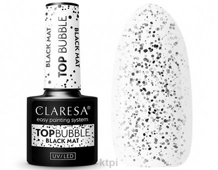 Claresa Top Bubble Black Mat Matowy top z czarnymi drobinkami 5 g