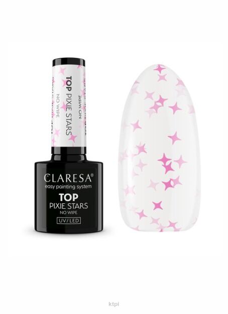 Claresa Top No Wipe Pixie Stars 5ml top z brokatowymi drobinkami