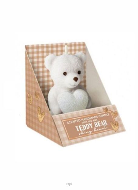 Bartek Candles Bear Shiny Heart Świeca Miś z Sercem 70 mm