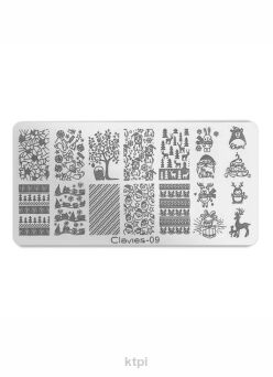 Clavier Blaszka Do Stempli Metalowa Srebrna Płytka Z Wzorkami - Y038