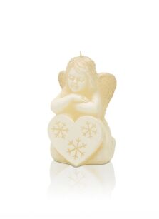 Bartek Candles X-Mas Anioł z Białym Sercem Świeca Figurka 80 mm