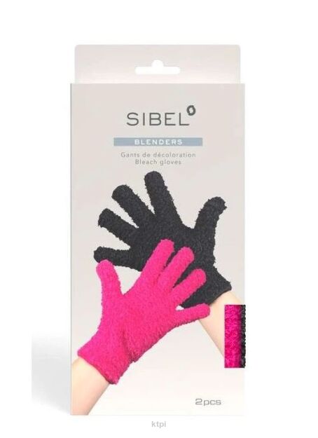 Sibel Bleach Gloves Blenders Pink & Black 2pcs